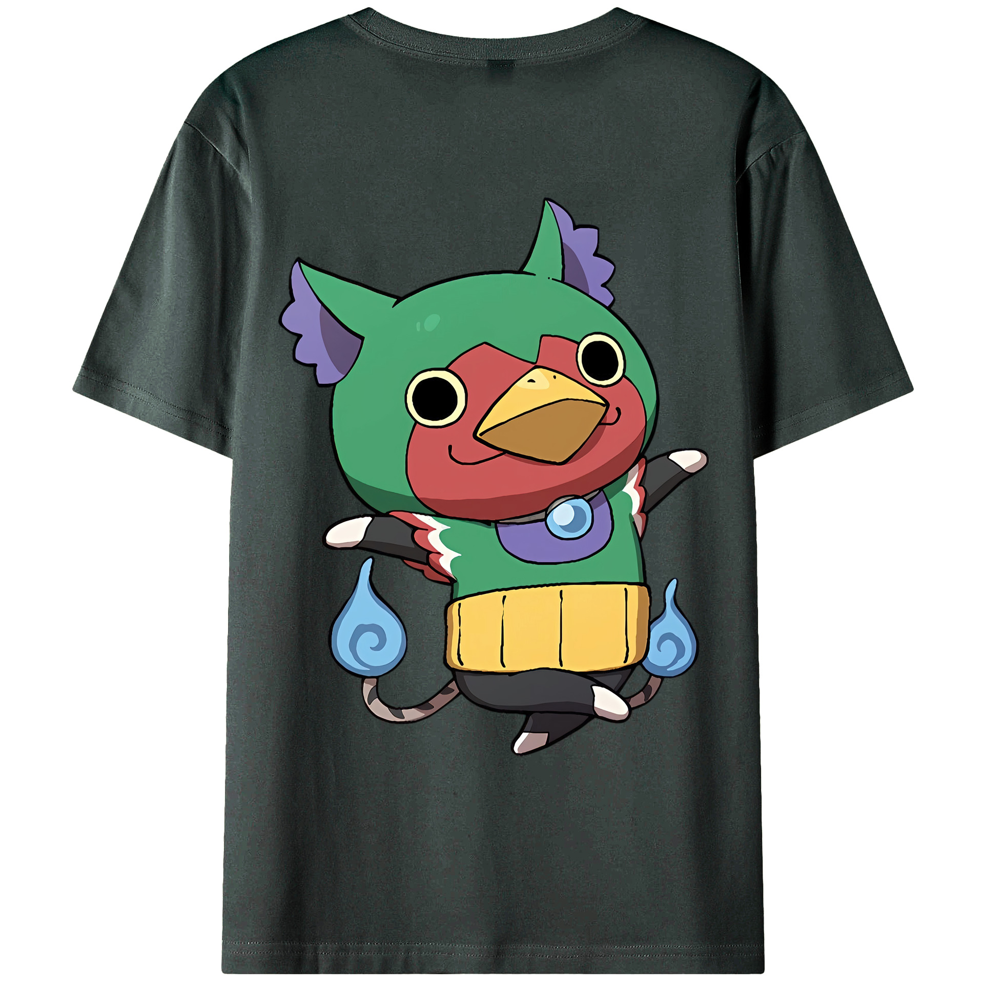 （画像用） 妖怪ウォッチ Yo-kai Watch 綿100％ メンズ半袖Tシャツ（バックプリント） 通気性